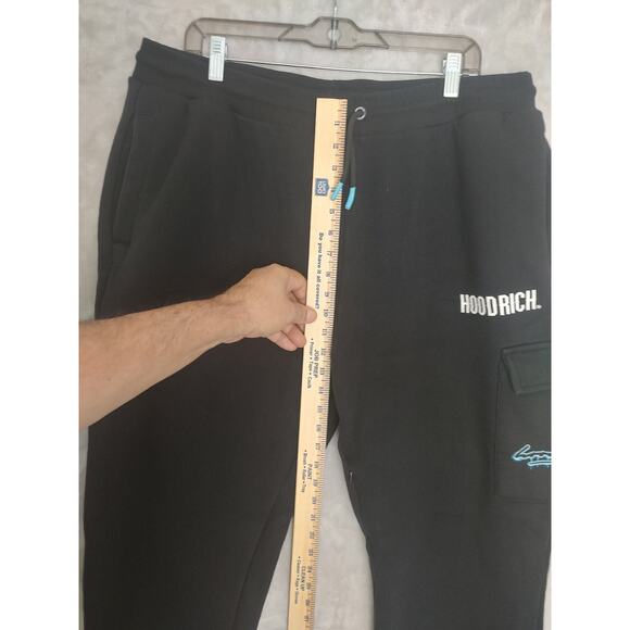 Hoodrich Mens XXL Black Sweatpants Drawstring Pockets- From Nothing To Something - Picture 5 of 11